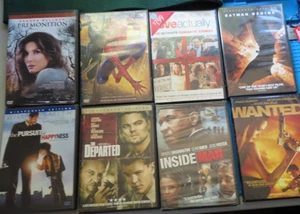 8 DVD movies, Inside Man never opened, Wanted, Departed, Pursuit of Happyness, - Picture 1 of 16