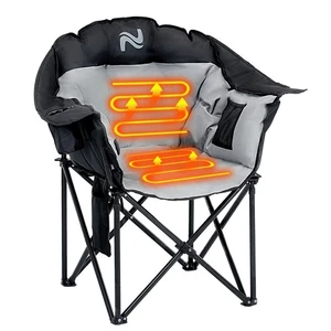 Silla de Camping Climatizada, Silla Plegable Acolchada con Reposabrazos para Adultos con 3 Niveles de Calor - Imagen 1 de 54