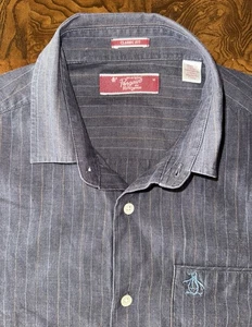 Penguin Shirt Mens Size M Gray Button Down Dress Short Sleeve Munsingwear EUC - Picture 1 of 6