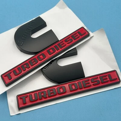 For RAM 2500 3500 Fender Cummins Turbo Diesel Emblems Replacement Badge Black - Image 1 of 4