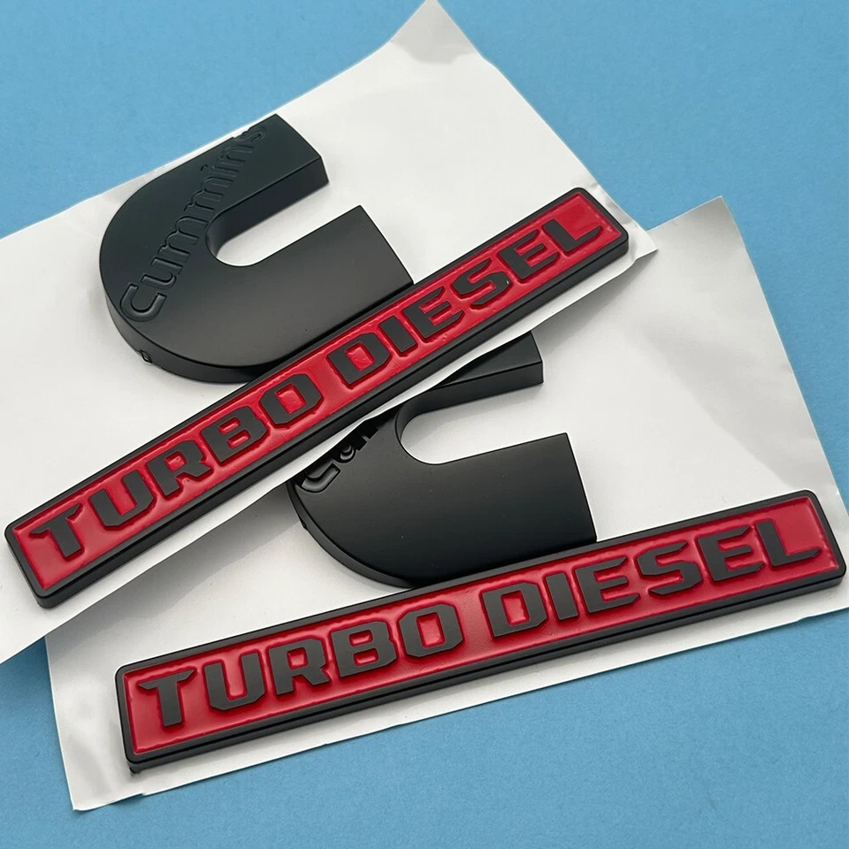 For RAM 2500 3500 Fender Cummins Turbo Diesel Emblems Replacement Badge Black Foto 1 de 4