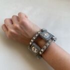 Bimba Y Lola Stein kristallverziert grau klobiges Armband mit Glitzer