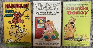 Vtg Lot 3 Cartoon Comic Strip PB Books Heathcliff Hi and Lois Beetle Bailey - Picture 1 of 1