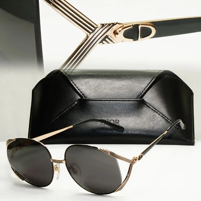 Dior 1990s Vintage Sunglasses Austria Gold Black Retro Square 2387 49 251122 — 第 1/4 张图片