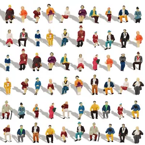 60 Stk. Verschieden Sitzende Figuren Spur H0 1:87 Mini Passanten 30 Posen Dekor - Bild 1 von 8