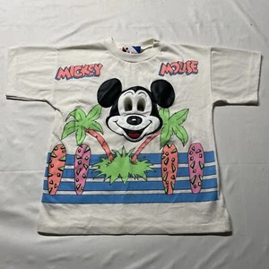 Vintage 90s Disney Mickey Mouse T-Shirt Boys Medium 10-12 Single Stitch USA Made - Picture 1 of 10