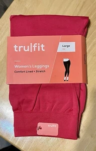Leggings TruFit foderati in pile senza piedi taglia large rosa nuovi con etichetta - Foto 1 di 3
