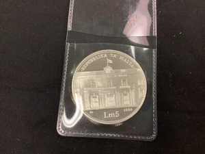 1988 Malta 20th Anniversary Sterling Silver Proof LM 5 coin! - Picture 1 of 2