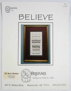 Believe Needlepoint Navidad Sampler Patrón DKT Originales - Imagen 1 de 5