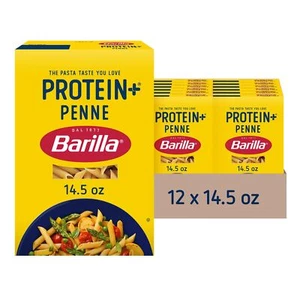 Barilla Protein Plus Pasta Penne Pack of 12 14.5 Ounce Plant Based Protein - Picture 1 of 6
