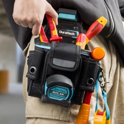 Bolsa de herramientas de gran capacidad DuraTech con clip para cinturón bolsa de herramientas para electricista 7 bolsillos Foto 1 de 4