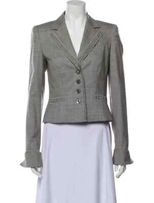 Abrigo Mujer Escada Mujer Seda Cuadros Blazer Chaqueta Lana Seda Volantes EUR 36 S Foto 1 de 4