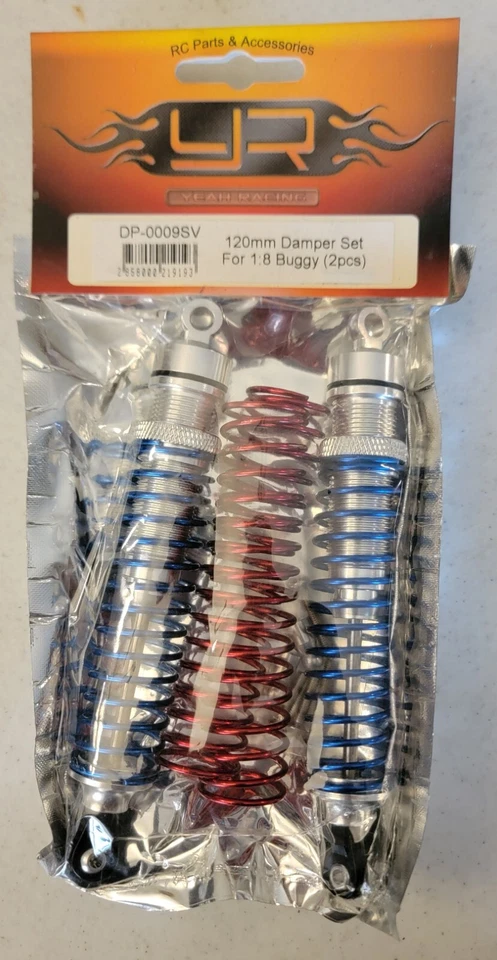 Yeah Racing DP-0009SV 120mm Shock Damper Set for 1/8th Buggy (2pc) Silver - Image 1 of 1