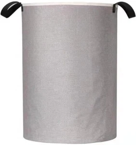 RoundDouble layer Laundry Hamper, Large Canvas Fabric Lightweight Storage Basket - Picture 1 of 4