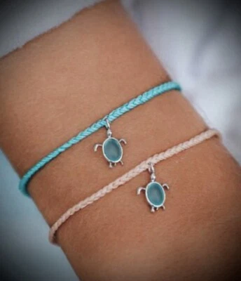 全新! Pura Vida 手镯 - Save The Sea Turtles - One 蓝色手链 — 第 1/4 张图片