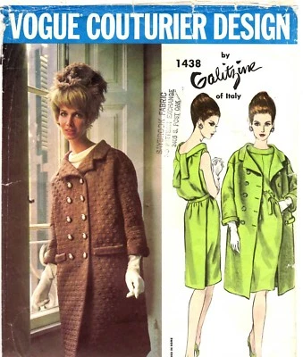 Vintage 1960s Vogue Sewing Pattern Women's DRESS COAT 1438 Galitzine Sz 14 UNCUT - Image 1 of 4