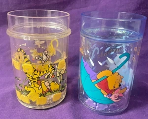 Vintage Disney Store Winnie Puuh doppellagige Wand Kunststoff Glitzer Tassen - Bild 1 von 4