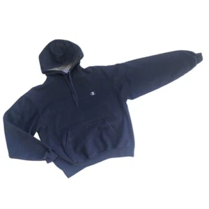 CHAMPION Navy Hoodie Herren Pullover Brustlogo Känguru Fronttasche L - Bild 1 von 12
