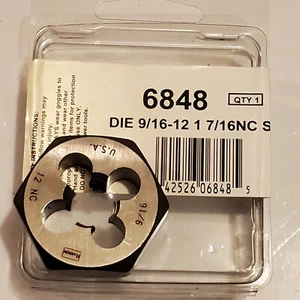 MADE USA Hanson 6848 Matrice esagonale a vite per macchina, 9/16-12 NC 1-7/16\" con piatto trasversale - Foto 1 di 4