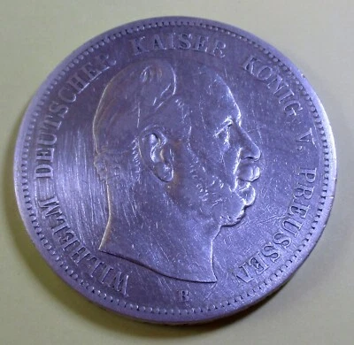 fünf ( 5 ) Mark 1875 B Wilhelm deutscher Kaiser König v. Preussen Preußen - Bild 1 von 2