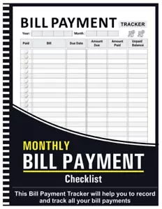 Bill Tracker Notebook: Monthly Bill Payment Checklist - 8.5" X 11" 100+ Pages - Picture 1 of 12