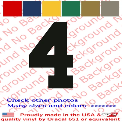 Number Four 4 Vinyl Die Cut Decal Sticker Jersey Sport Athlete Basketball SP046 - Image 1 of 4