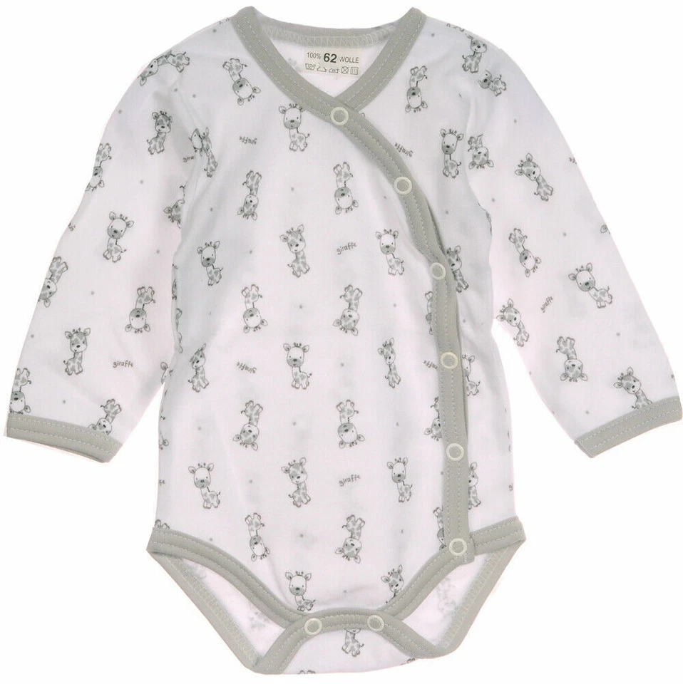 LA BORTINI Body Langarmbody Baby 50 56 62 68 74 Erstlingsbody Wickelbody Babykleidung