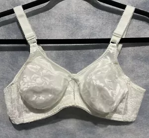 Bali Double Support Wireless Bra 38B White Floral Lightly Lined Soft Cups #3372 - Picture 1 of 12
