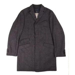 Banana Republic Gray Wool Blend Glen Plaid Overcoat Top | Sz: L | Ret: $298 - Picture 1 of 5