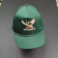 Vintage Alaska Moose Snapback Rope Brim Green Adjustable Sheen Headliners IAAC