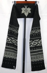 Bufanda de invierno Lifted Research Group negra y gris talla 72" X 7" 100 % acrílico - Imagen 1 de 5
