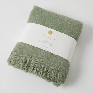 xMorgan Boucle Blanket Throw Rug in Sage by Pilbeam - Picture 1 of 4