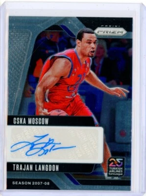 2024-25 Panini Prizm Euroleague TRAJAN LANGDON CSKA Moscow AUTO Autograph - Image 1 of 2