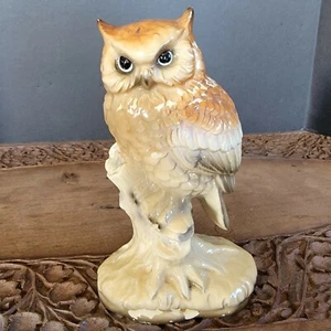 Vintage ceramic owl bird Figurine unmarked painted shabby cottage farmhouse - Picture 1 of 10