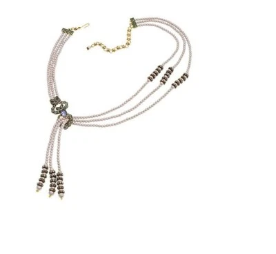 HEIDI DAUS A Lot of Swag Pearl Drop Crystal Necklace NWT Retail $250 - Image 1 of 4