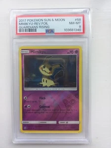 Pokémon TCG Mimikyu - PSA 8 - 58/145 Sun & Moon Guardians Rising Reverse Holo - Picture 1 of 3