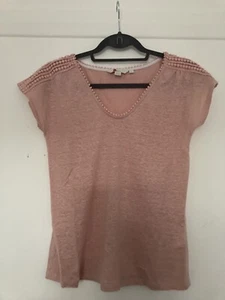 Boden, pink chalk linen tshirt, XS - Picture 1 of 6