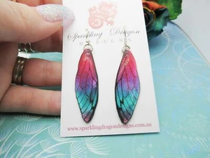 Pink Purple Blue Sparkle Butterfly Earrings: A Touch of Dragonfly-Inspired Magic - Picture 1 of 7
