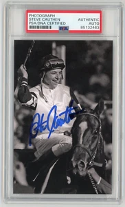 STEVE CAUTHEN Signed Horse Racing Photo - Triple Crown Jockey - PSA - Picture 1 of 2