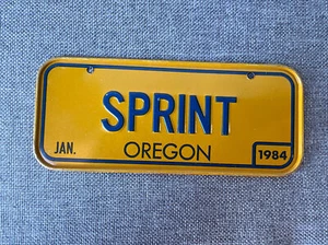 Cereal Premium Bicycle Mini License Plate Oregon Sprint 1984Wheaties 5x2” - Picture 1 of 2