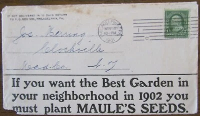 US, 1901, MAULE SEED CO ADVERTISING COVER "HAVE THE BEST GARDEN", PHILA., PA. - Image 1 of 4