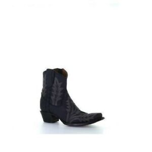 Circle G by Corral Ladies Black Embroidery & Zipper Ankle Boots L5701