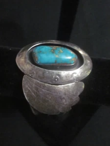 Old Pawn Indianer Sterlingsilber Türkis Armreif Armband signiert MAE G - Bild 1 von 13