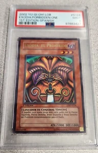 PSA 9 2002 YUGIOH LOB-S124 EXODIA THE FORBIDDEN ONE 1ST ED SPANISH ULTRA MINT - Picture 1 of 6