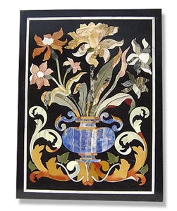 24" x 18" Black Marble Dining Coffee Corner Centre  Table Top Mosaic wall panel - Picture 1 of 3