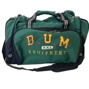 Vintage Green 90's Bum Equipment XXL Duffle Gym Bag B.U.M. With Shoulder Strap - Picture 1 of 18
