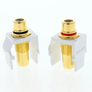 1 Paar Leviton weiß Quickport Audio Stereo Cinch Buchsen vergoldet 40830-W - Bild 1 von 5