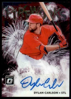 Dylan Carlson 2020 Donruss Optic Fireworks RC Auto #FS-DC St. Louis Cardinals - Image 1 of 3