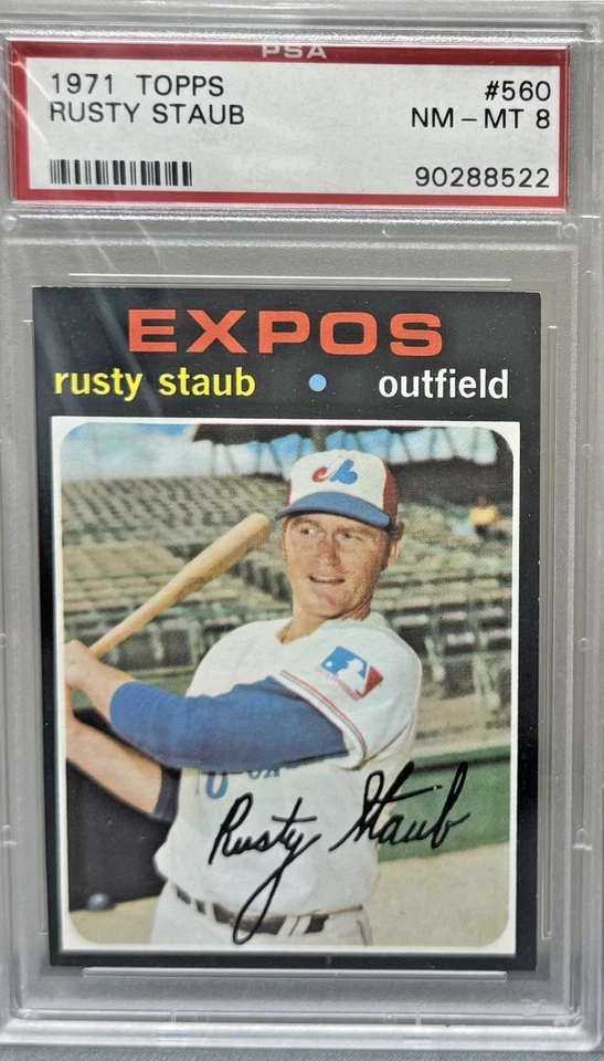 1971 Topps Rusty Staub #560 PSA 8 - Image 1 of 2