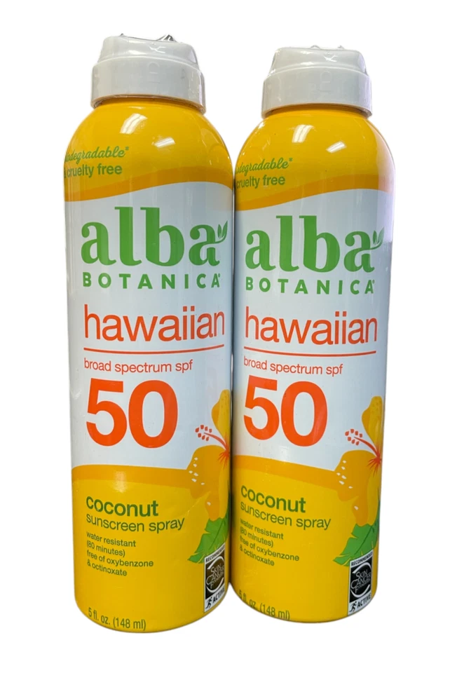 Spray protector solar hawaiano Alba Botanica FPS 50 (5 fl. oz/148 ml) lote de 2 como se ve Foto 1 de 1